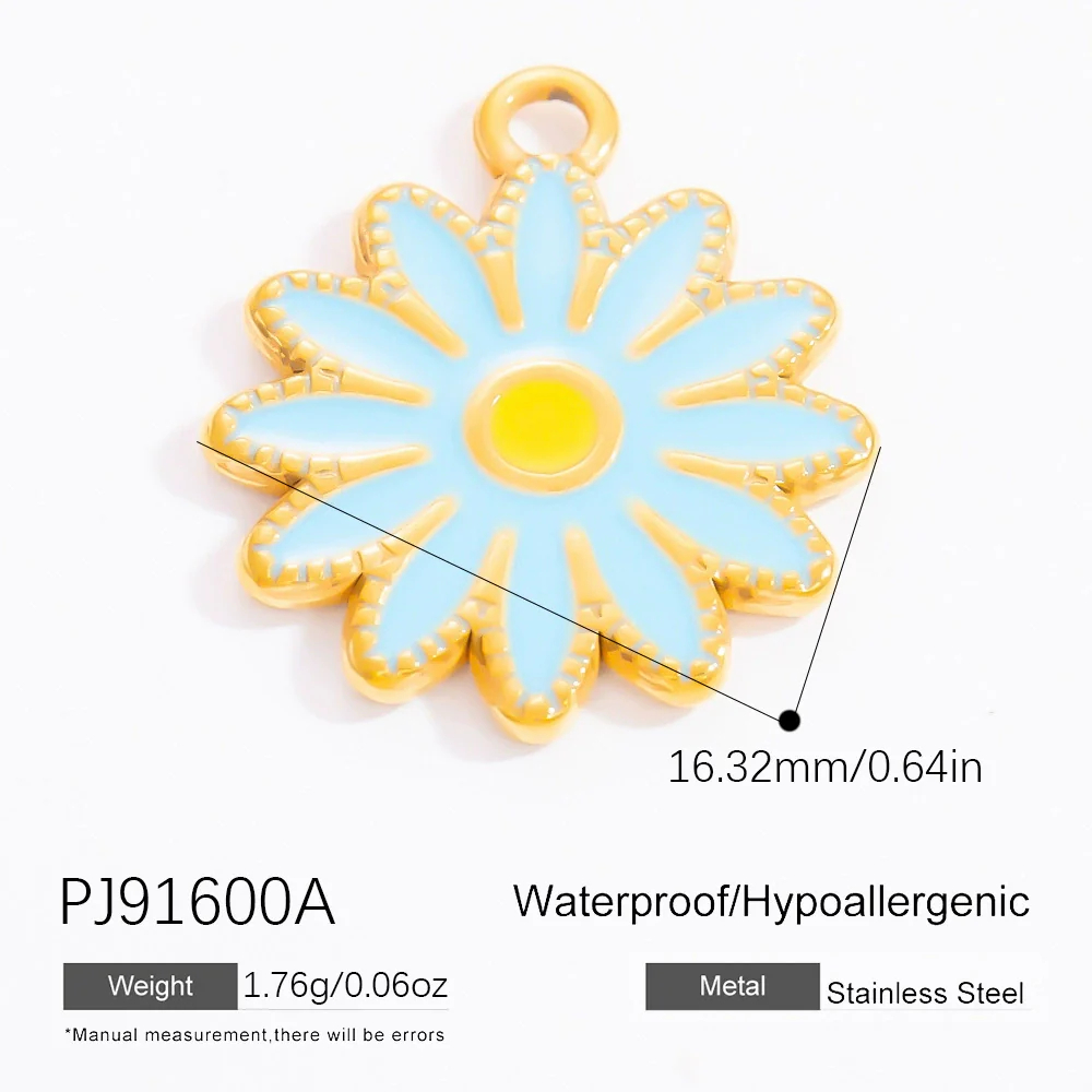 Stainless Steel Pendant Daisy Butterfly Oil Drop Totem Fashion Ol Handmade Jewelry Accessories - Image 9