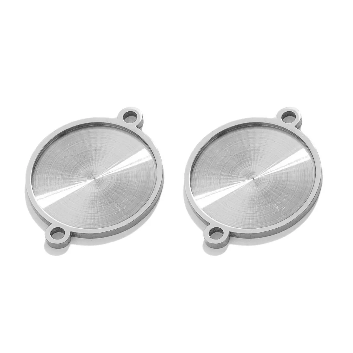 Stainless Steel Pendant With Round Base Tray Carved And Return Pattern Electroplated Accessories - Image 8