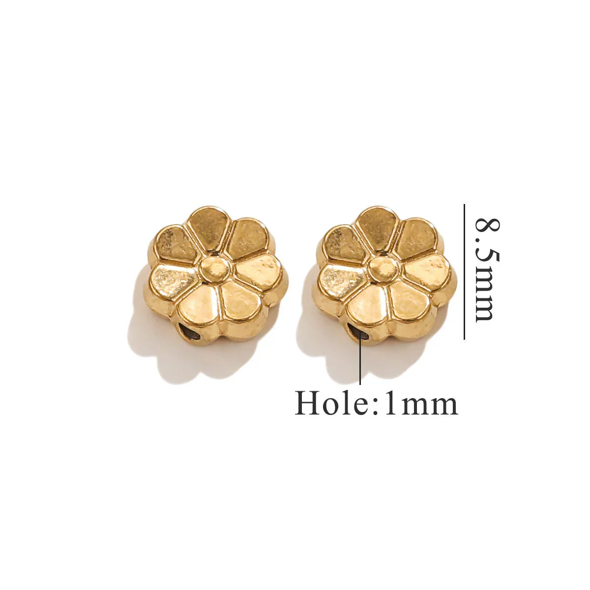Stainless Steel Perforated Lavender Floret Spacer Beads Gold Pendant Necklace With Totem Pattern Electroplated For Diy Jewelry And Bracelet Wholesale - Image 13