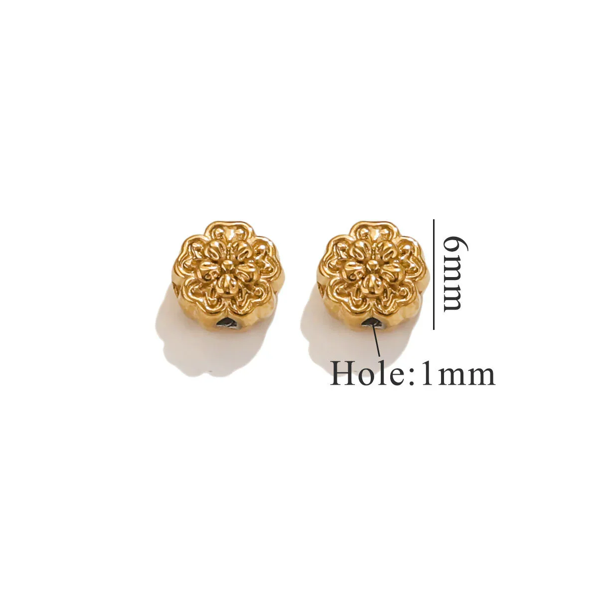 Stainless Steel Perforated Lavender Floret Spacer Beads Gold Pendant Necklace With Totem Pattern Electroplated For Diy Jewelry And Bracelet Wholesale - Image 19