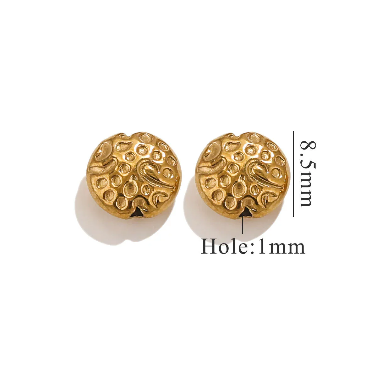 Stainless Steel Perforated Lavender Floret Spacer Beads Gold Pendant Necklace With Totem Pattern Electroplated For Diy Jewelry And Bracelet Wholesale - Image 7