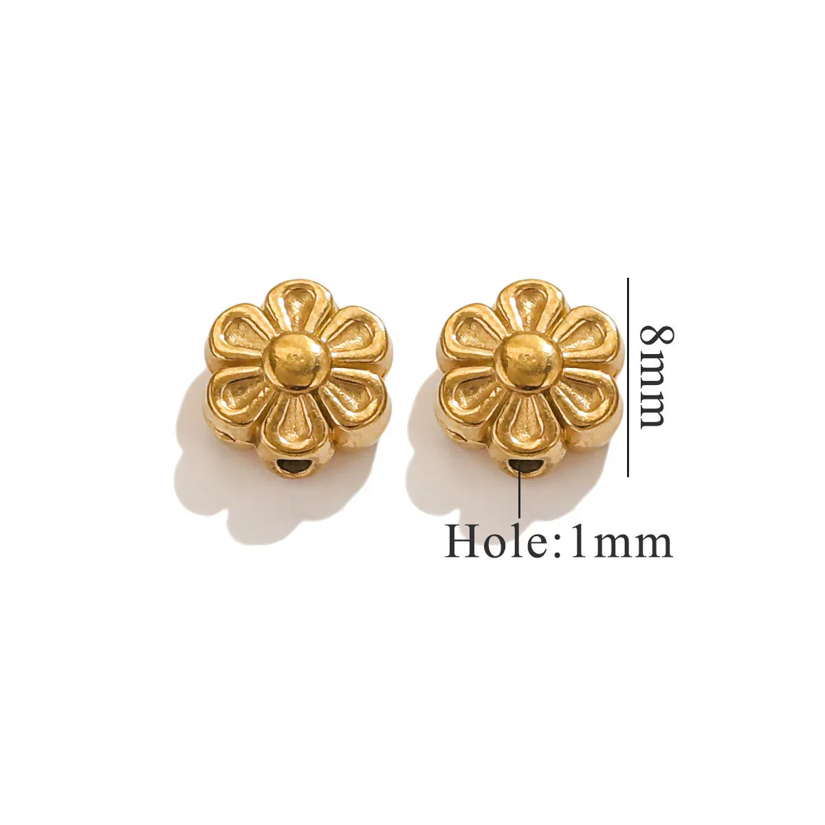 Stainless Steel Perforated Lavender Floret Spacer Beads Gold Pendant Necklace With Totem Pattern Electroplated For Diy Jewelry And Bracelet Wholesale - Image 9