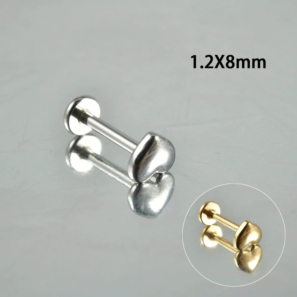 Stainless Steel Perforated Lip Nail Fivestar Heart Moon Chain Earrings Electroplated Simple Style - Image 8
