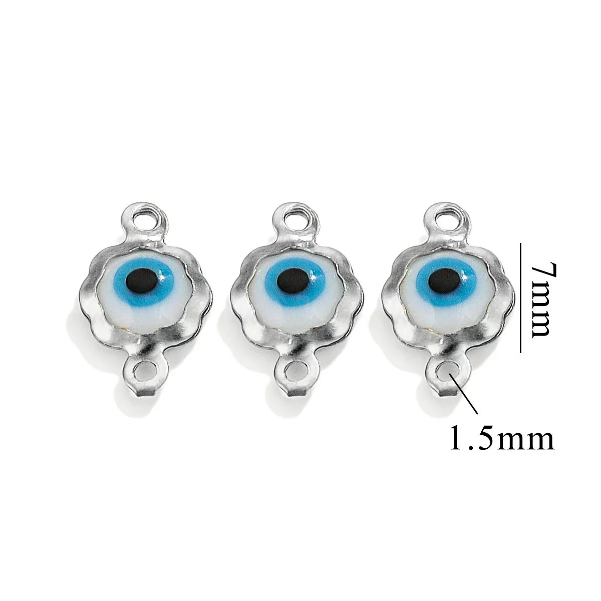 Stainless Steel Plated 18K Gold Doublesided Oil Drop Demon Eye Pendant Diy Connection Accessories Round Shape Electroplating Process - Image 28