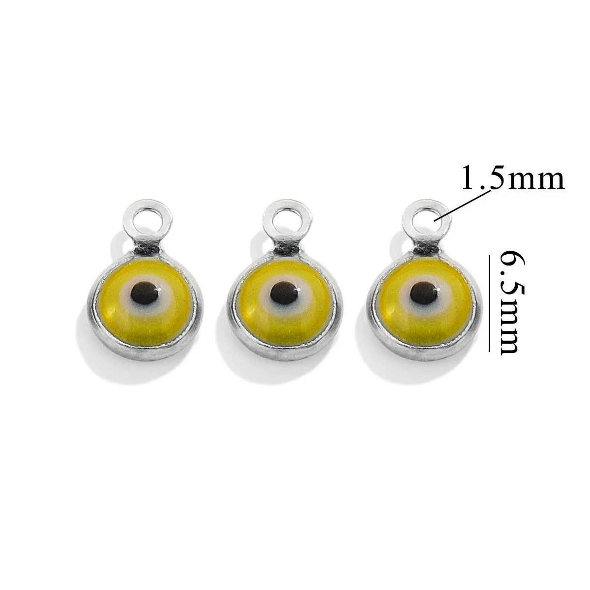 Stainless Steel Plated 18K Gold Doublesided Oil Drop Demon Eye Pendant Diy Connection Accessories Round Shape Electroplating Process - Image 6