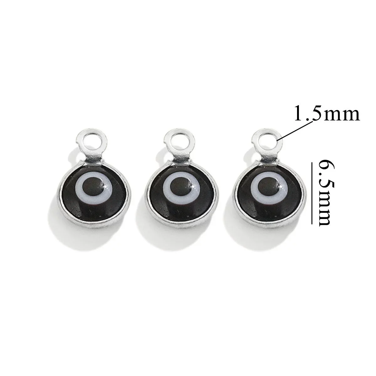 Stainless Steel Plated 18K Gold Doublesided Oil Drop Demon Eye Pendant Diy Connection Accessories Round Shape Electroplating Process - Image 8