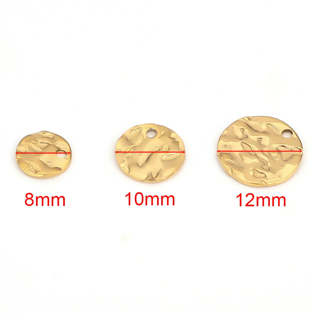 Stainless Steel Pleated Disc Embossed Pendant Jewelry Accessories With Round Pattern And Electroplating - Image 3