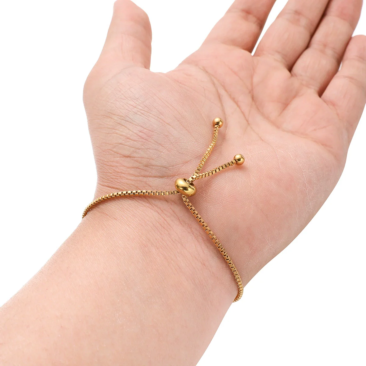 Stainless Steel Pushpull Bracelet Gold Plated Minimalist Jewelry Accessories - Image 4