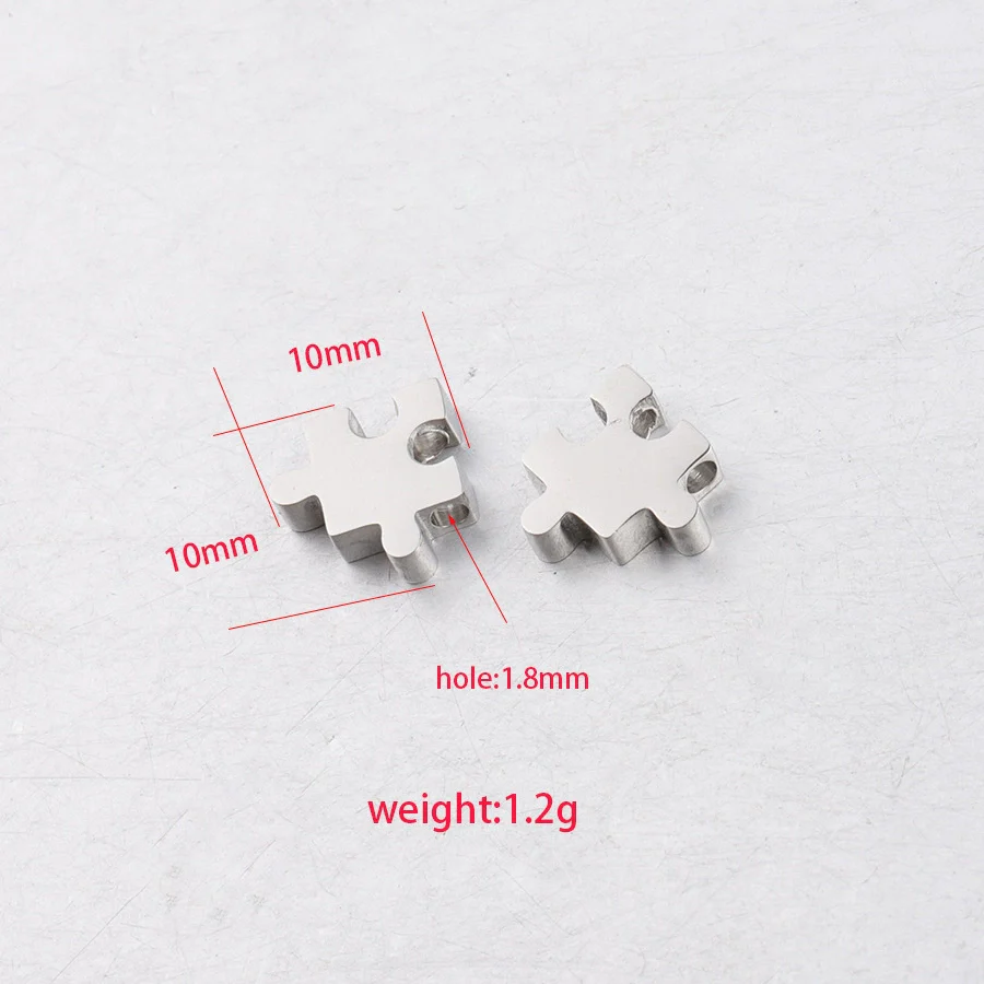 Stainless Steel Puzzle Small Hole Bead Mirror Polished Pendant Diy Jewelry Accessories - Image 2