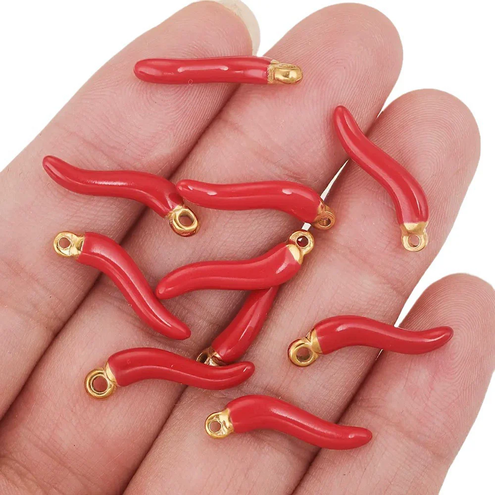 Stainless Steel Red Pepper Oildripping Pendant Earrings Jewelry Accessories - Image 5
