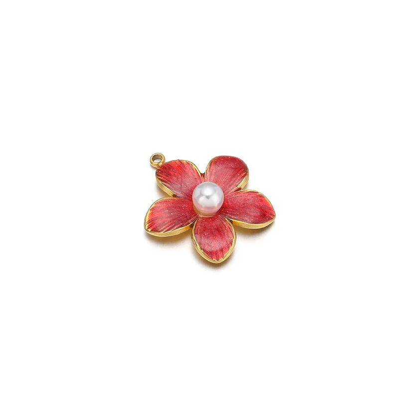 Stainless Steel Retro Flower Pendant Necklace With Electroplating - Image 6