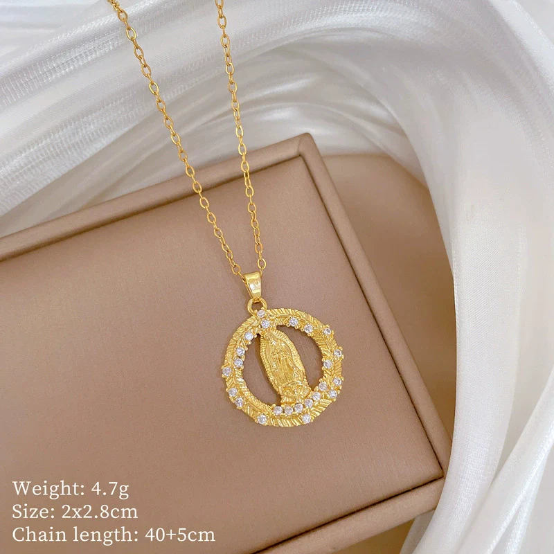 Stainless Steel Ring And Clavicle Chain With Geometric Pattern Light Luxury Style Unisex - Image 6