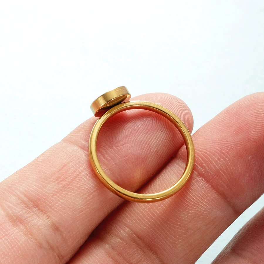 Stainless Steel Ring Jewelry Geometric Style Polish Diy Empty Ring Base - Image 3