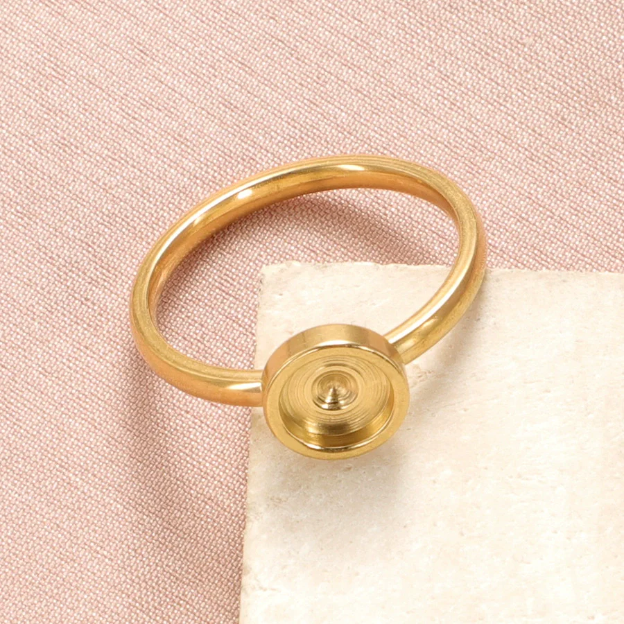 Stainless Steel Ring Jewelry Geometric Style Polish Diy Empty Ring Base - Image 7