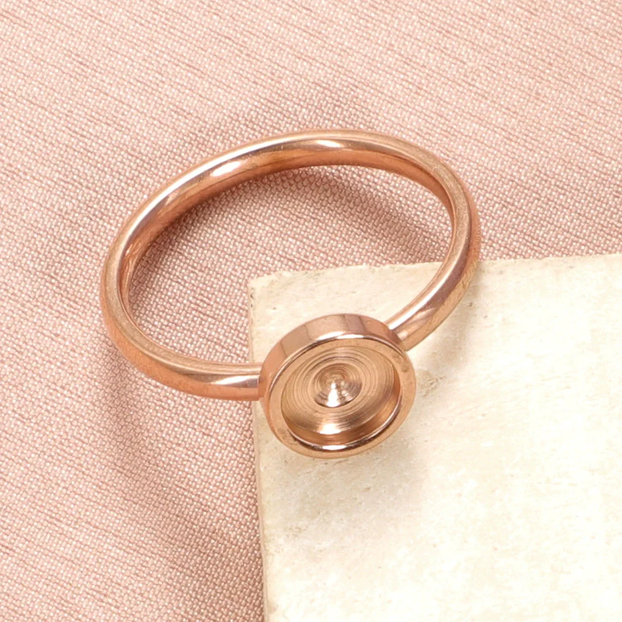 Stainless Steel Ring Jewelry Geometric Style Polish Diy Empty Ring Base - Image 8