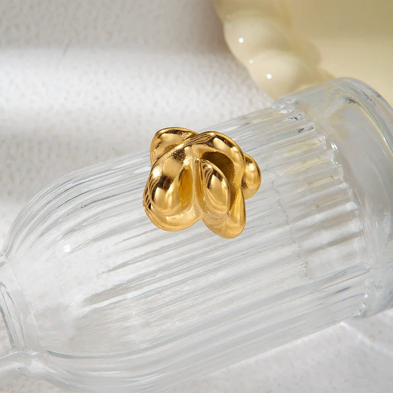 Stainless Steel Rose Open Ring For Women With Electroplating Treatment - Image 5