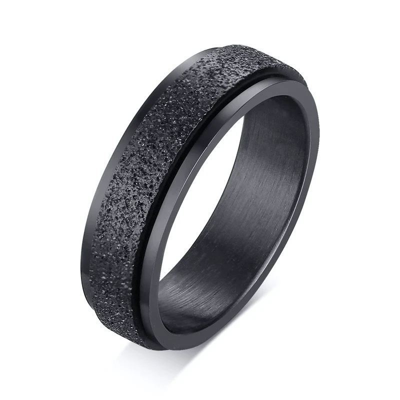 Stainless Steel Rotating Ring With Geometric Pattern And Electroplating For Men And Women - Image 8