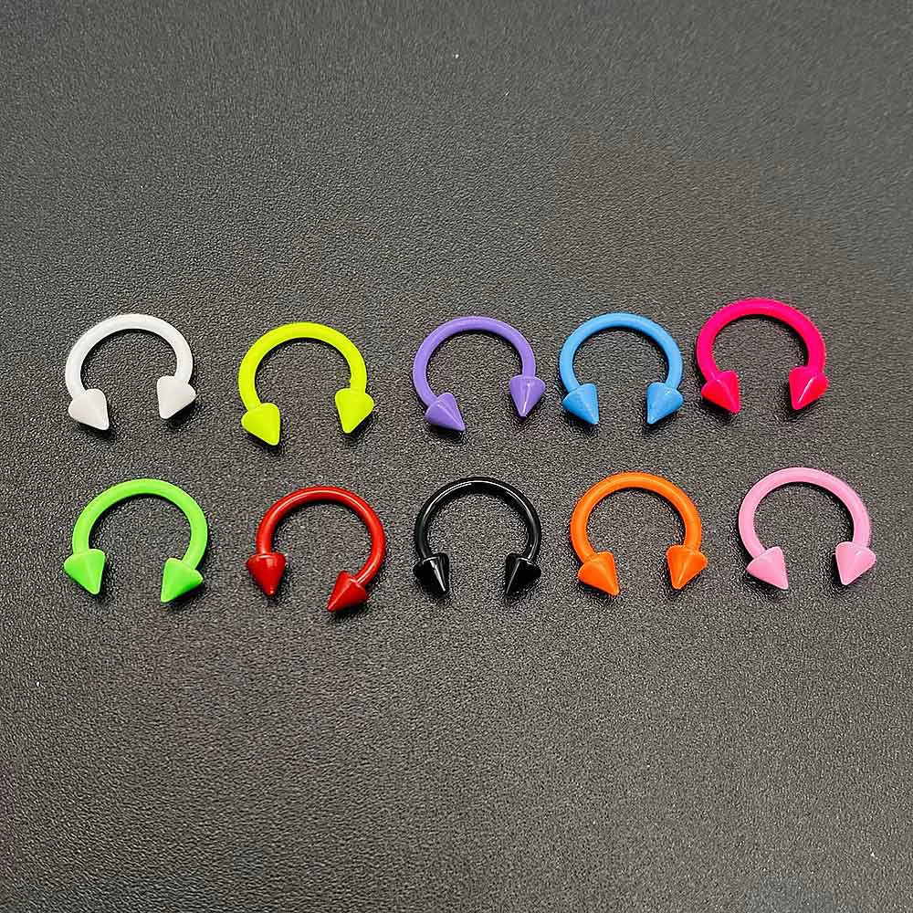 Stainless Steel Round Baking Paint Nose Ring And Ear Bone Nail Body Piercing Jewelry - Image 8