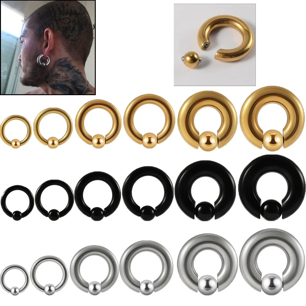 Stainless Steel Round Ball Clip Punk Stylish Electroplated Unisex Nose Ring Earring