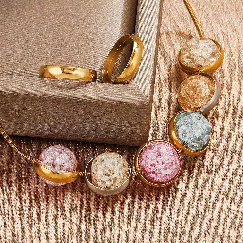 Stainless Steel Round Bead Electroplated Diy Jewelry Accessories Bracelet Necklace Spacer - Image 4