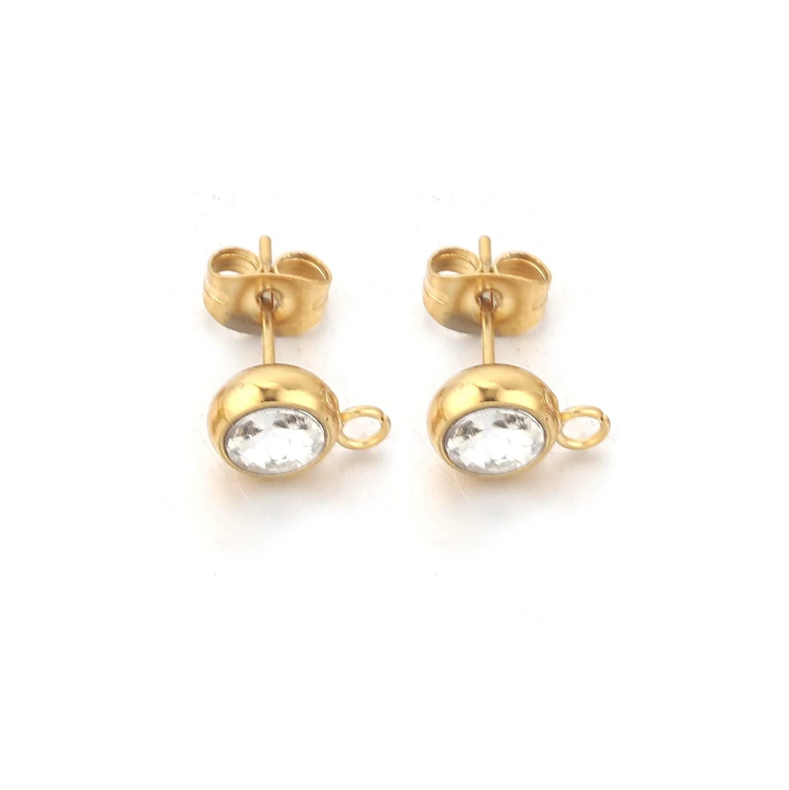 Stainless Steel Round Bead Ring Earring Accessories With Electroplating Process - Image 16