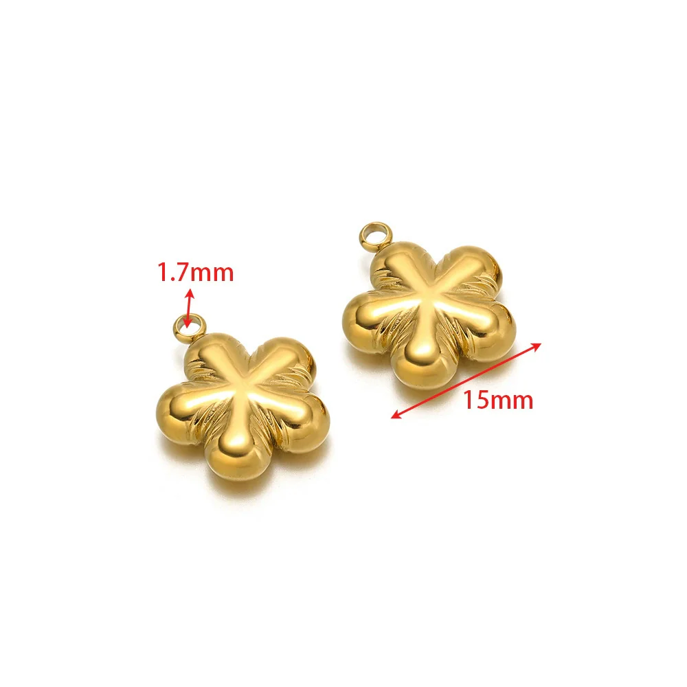 Stainless Steel Round Cake Flower Hexagonal Pendant Jewelry With Electroplating For Necklace And Bracelet - Image 5