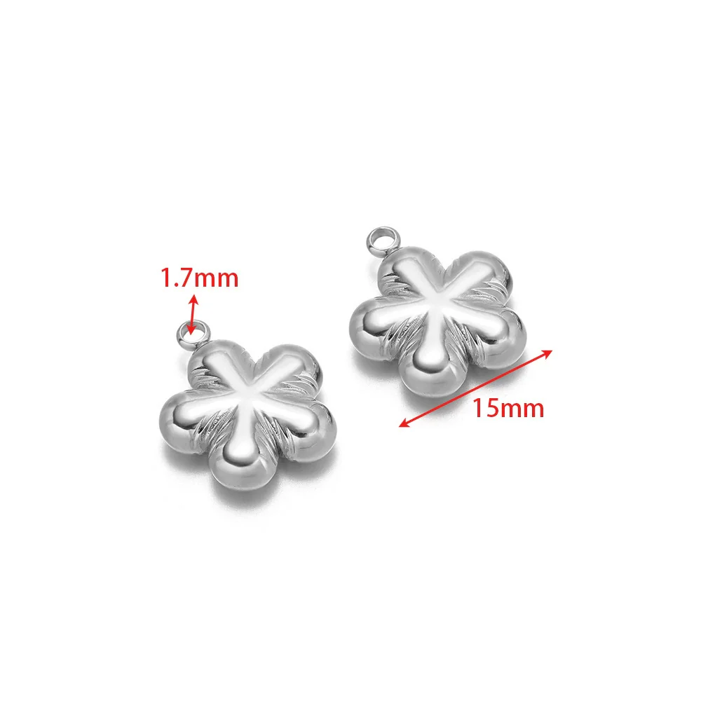 Stainless Steel Round Cake Flower Hexagonal Pendant Jewelry With Electroplating For Necklace And Bracelet - Image 6