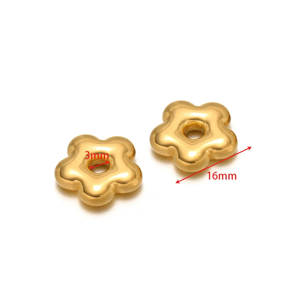 Stainless Steel Round Cake Flower Hexagonal Pendant Jewelry With Electroplating For Necklace And Bracelet - Image 7
