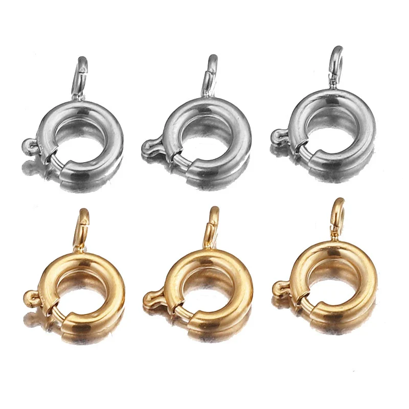 Stainless Steel Round Connection Buckle Electroplated Diy Jewelry Accessories For Necklace And Bracelet