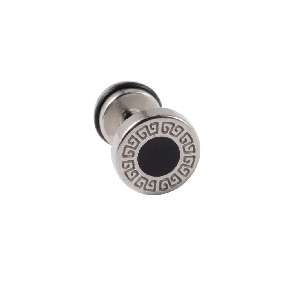 Stainless Steel Round Ear Studs With Oil Drop Bag Drill Electroplated For Piercing - Image 5