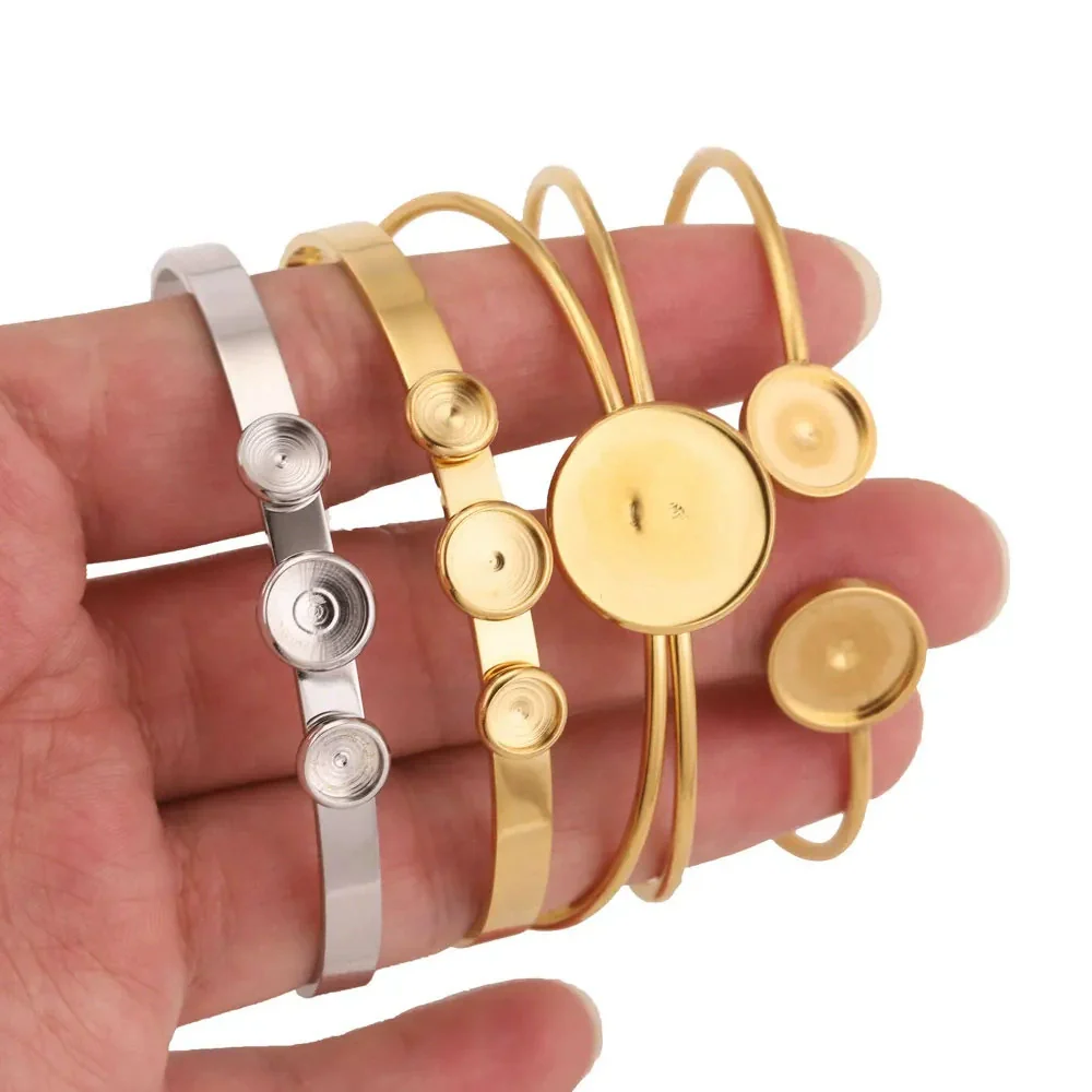 Stainless Steel Round Geometric Original Design Polished Diy Bracelet Jewelry Accessories With 18K Gold Vacuum Plating - Image 2