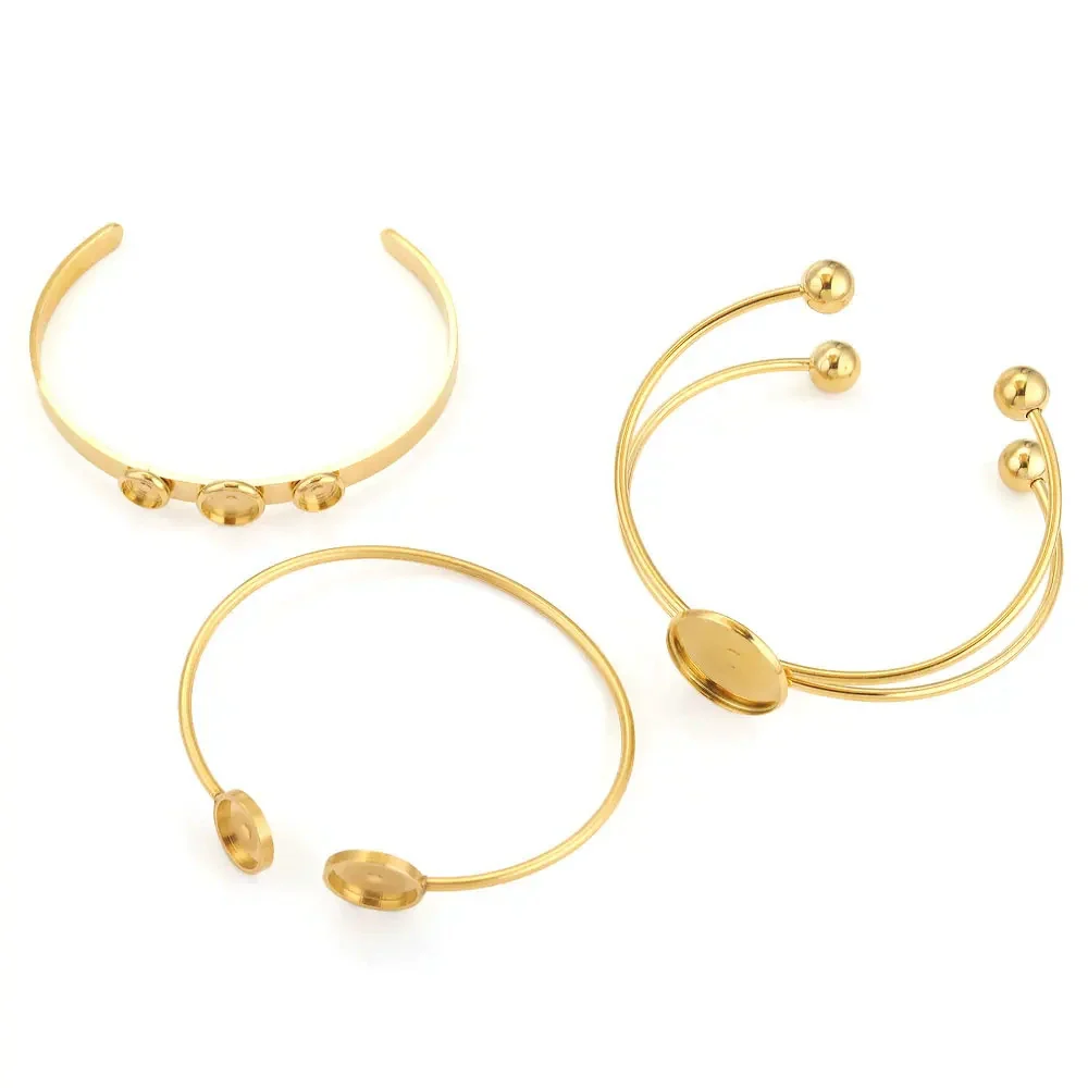 Stainless Steel Round Geometric Original Design Polished Diy Bracelet Jewelry Accessories With 18K Gold Vacuum Plating - Image 4