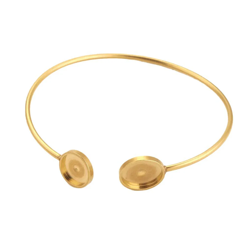 Stainless Steel Round Geometric Original Design Polished Diy Bracelet Jewelry Accessories With 18K Gold Vacuum Plating - Image 5