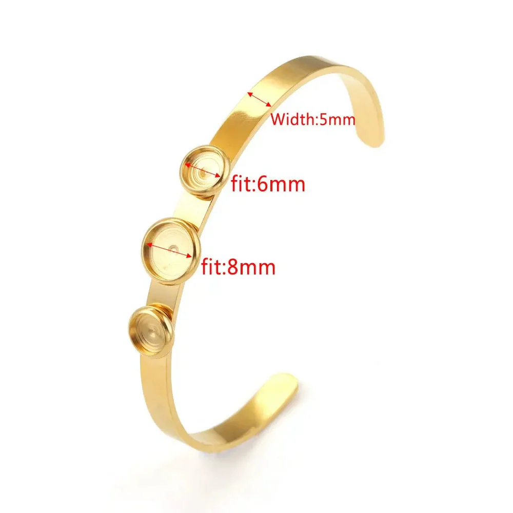 Stainless Steel Round Geometric Original Design Polished Diy Bracelet Jewelry Accessories With 18K Gold Vacuum Plating - Image 6