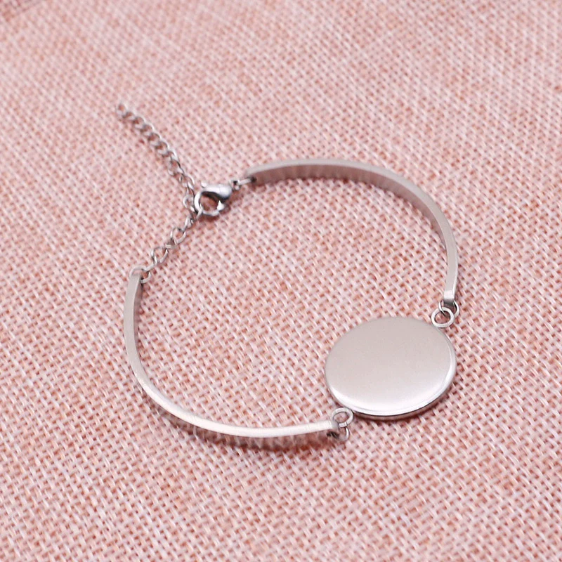 Stainless Steel Round Geometric Polished Diy Jewelry Bracelet Accessories - Image 3