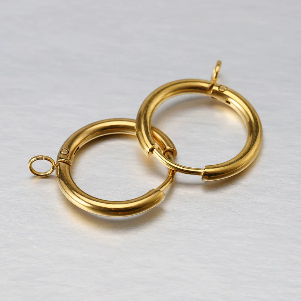 Stainless Steel Round Handmade Electroplated Earrings With Titanium Steel Ear Hook - Image 5