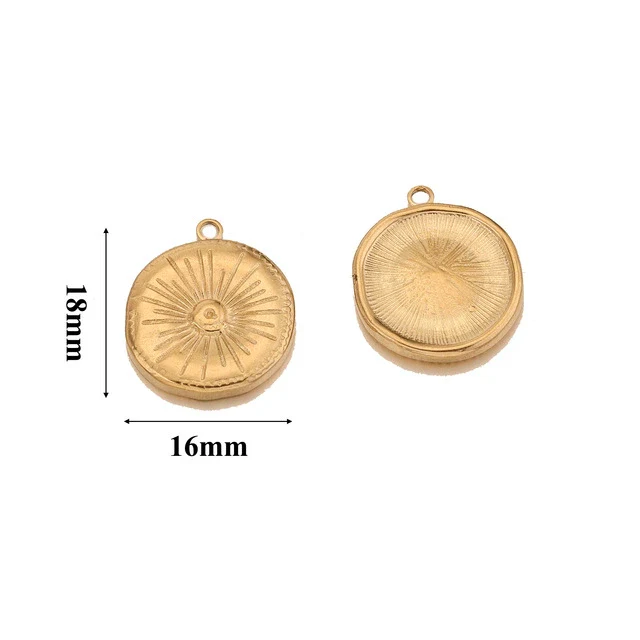 Stainless Steel Round Irregular Pendant Jewelry Accessories With Fish Pattern Diy Handmade Electroplated Cartoon And Animal Style - Image 14