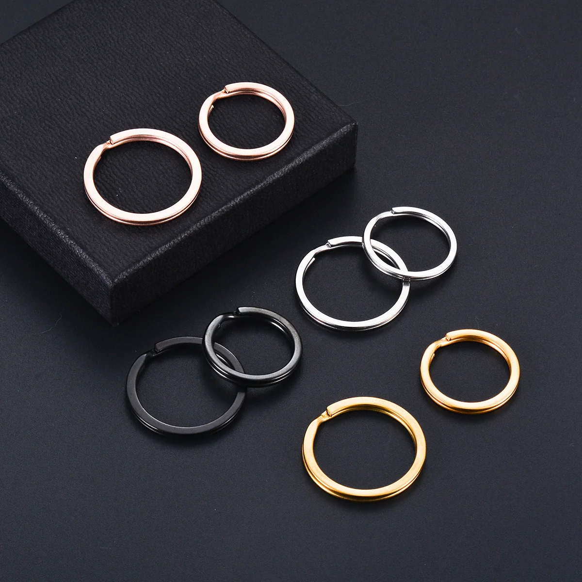 Stainless Steel Round Key Ring Pendant Decoration Electroplated Diy Accessories - Image 4