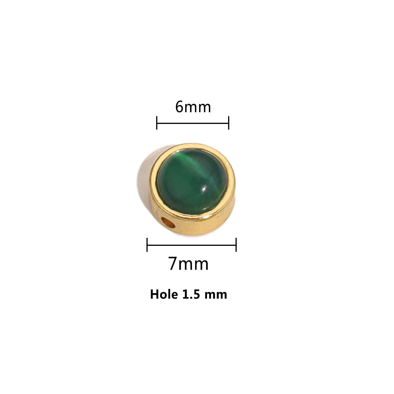 Stainless Steel Round Loose Beads Diy Jewelry Accessories With Cat's Eye Stone And Electroplating Treatment - Image 14