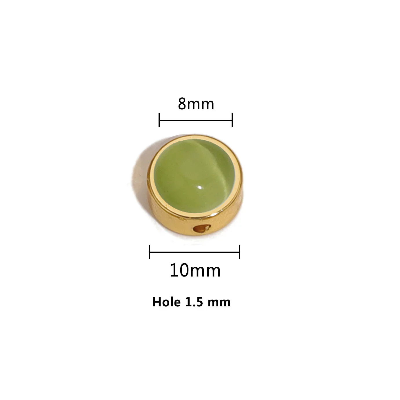 Stainless Steel Round Loose Beads Diy Jewelry Accessories With Cat's Eye Stone And Electroplating Treatment - Image 33
