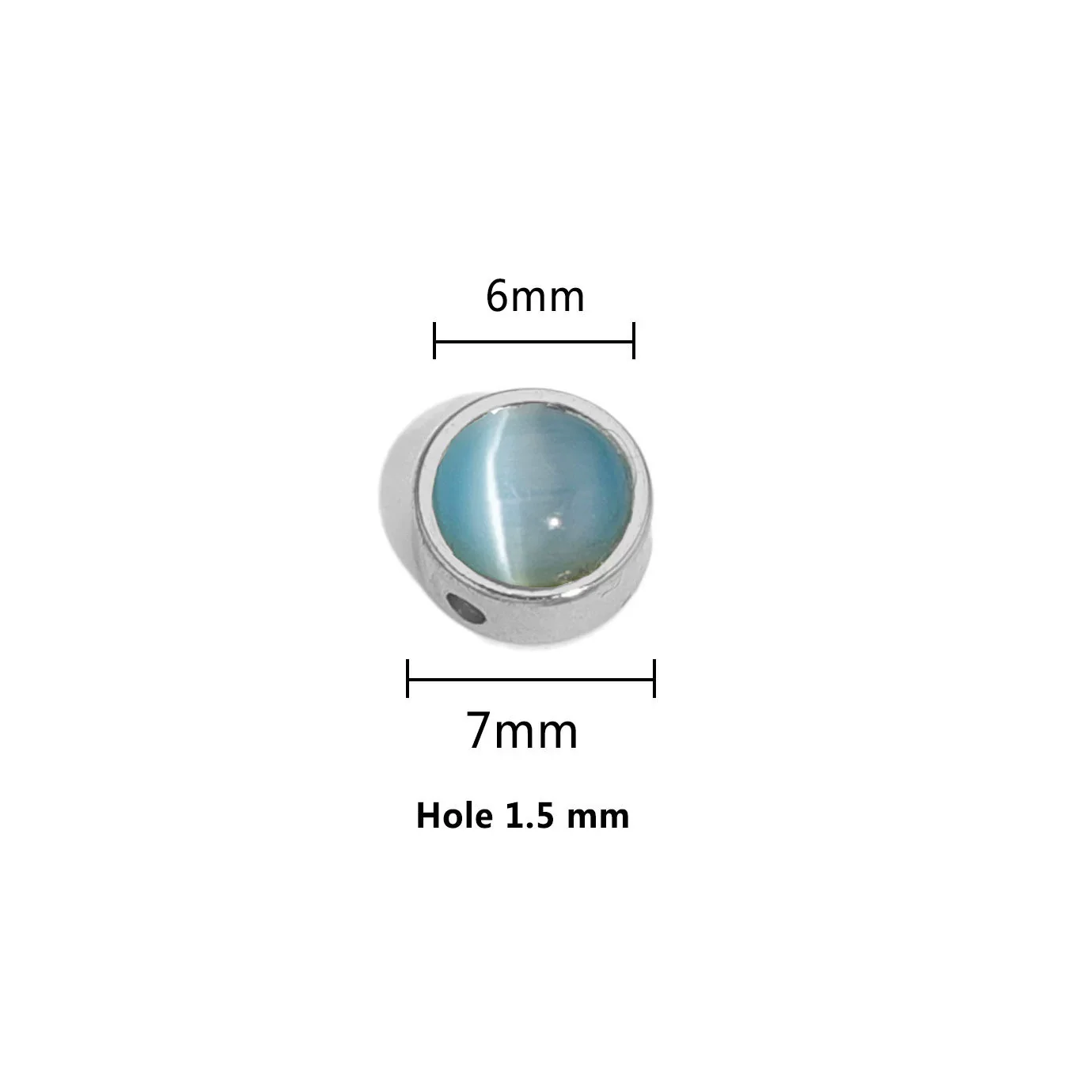 Stainless Steel Round Loose Beads Diy Jewelry Accessories With Cat's Eye Stone And Electroplating Treatment - Image 8