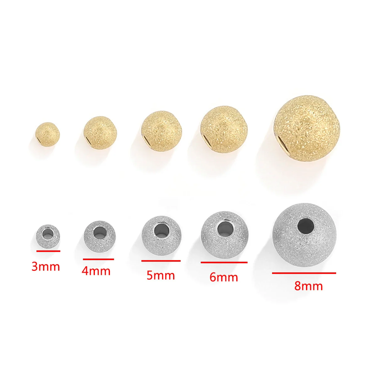 Stainless Steel Round Loose Beads Electroplated Diy Jewelry Accessories For Bracelet - Image 2