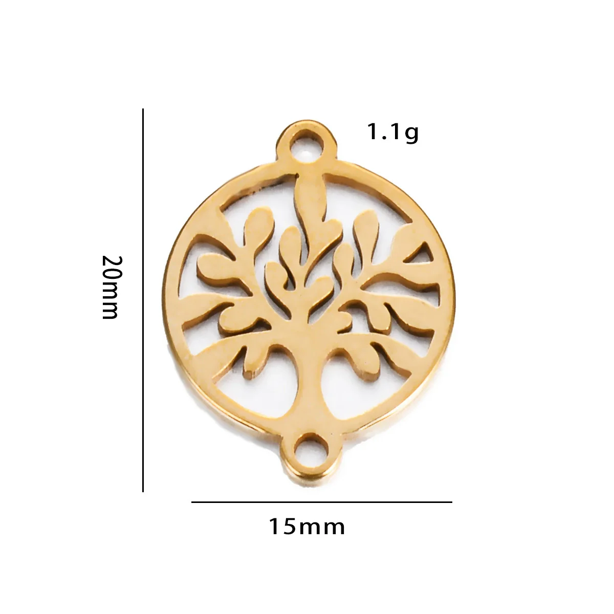 Stainless Steel Round Love Tree Pendant Bracelet Necklace Electroplating Accessories - Image 8