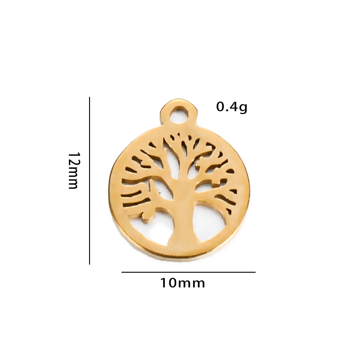 Stainless Steel Round Love Tree Pendant Bracelet Necklace Electroplating Accessories - Image 9