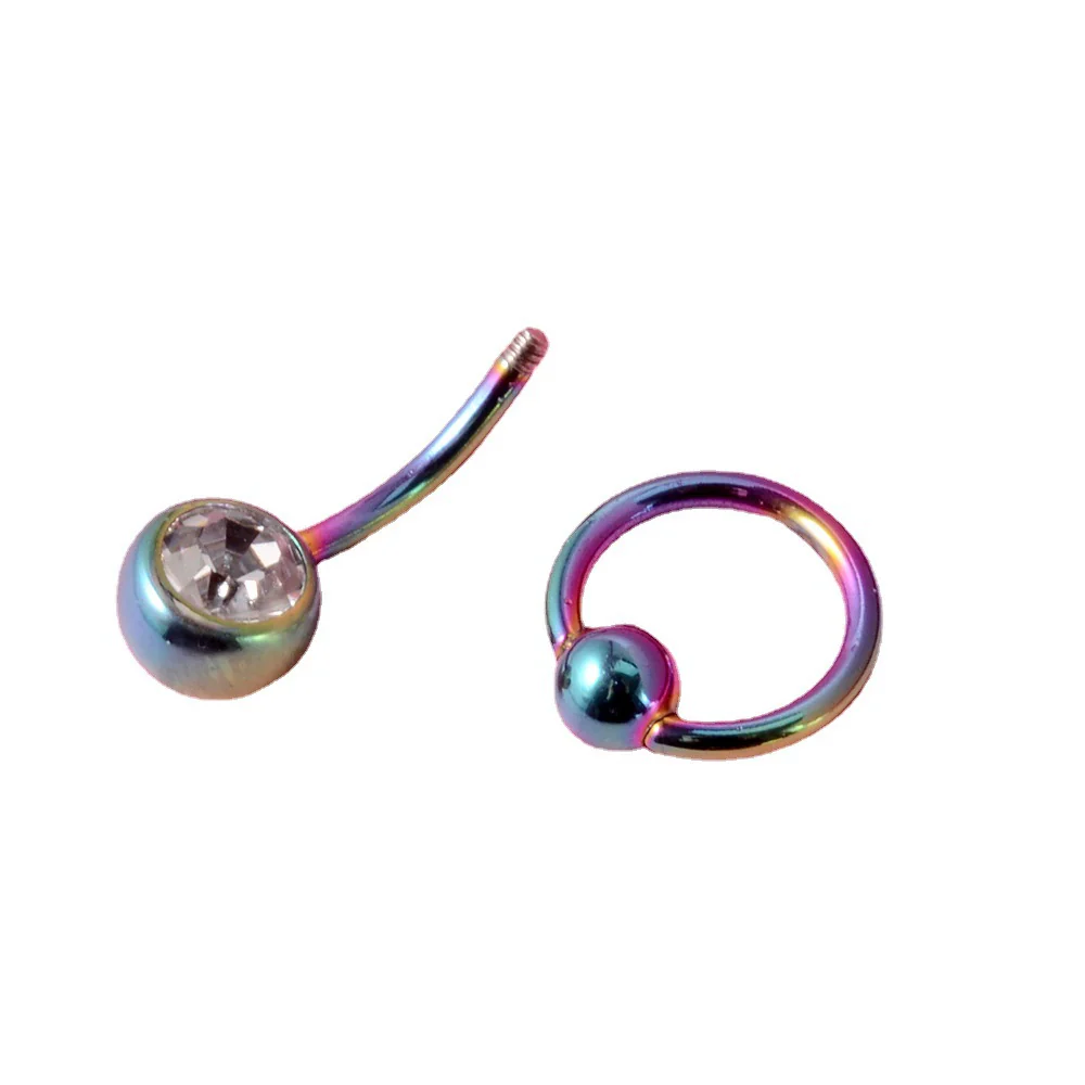 Stainless Steel Round Navel Ring With Electroplating Treatment Unisex Style - Image 2