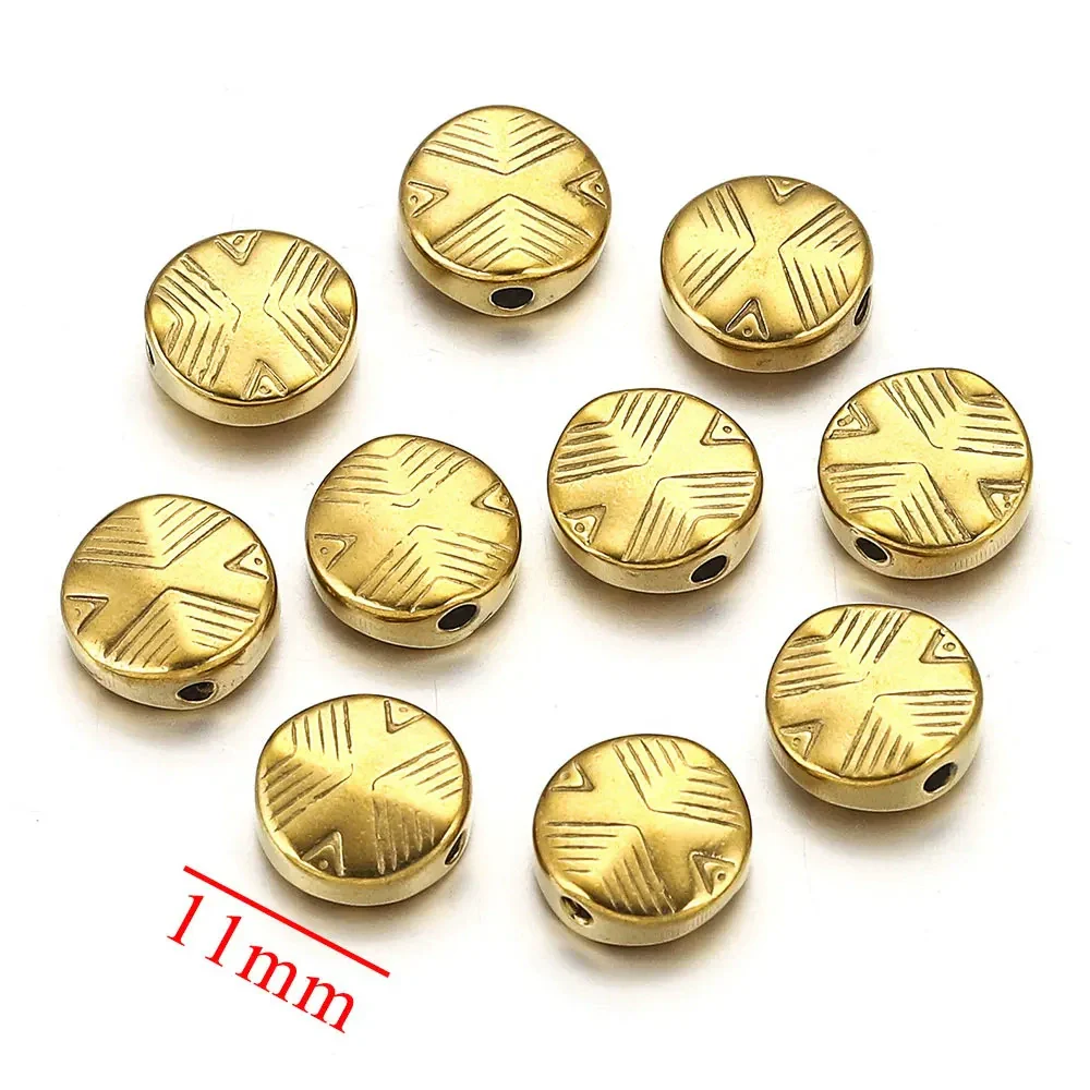 Stainless Steel Round Square Curved Spacer Positioning Beads Vacuum Gold Plated Diy Jewelry Accessories - Image 6