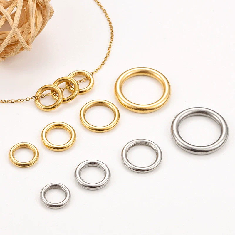 Stainless Steel Seamless Connection Ring Jewelry Accessories Electroplating Geometric Style For Diy - Image 2