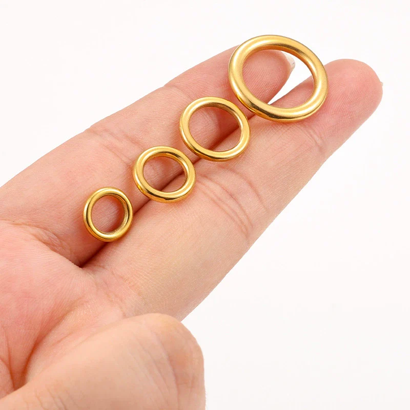 Stainless Steel Seamless Connection Ring Jewelry Accessories Electroplating Geometric Style For Diy - Image 3