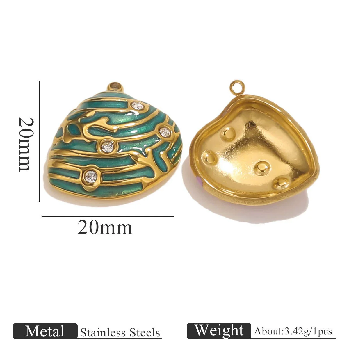 Stainless Steel Shell Oil Dripping Marine Series Electroplated Diy Handmade Jewelry Pendant Bracelet Necklace Accessories - Image 12