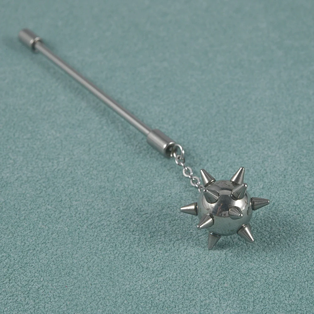 Stainless Steel Simple Style Barbell Stud And Chain Pendant Earrings With Electroplating - Image 6